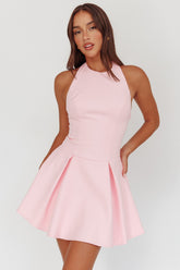 Hype Girl Box Pleat Mini Dress Pink
